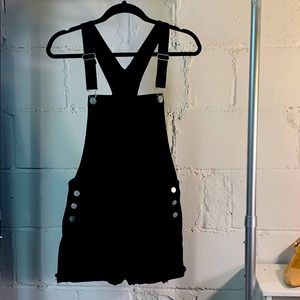 Black Jean Romper Coveralls